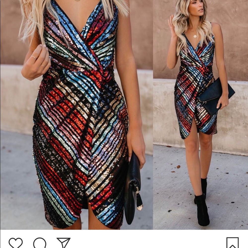 Vici Dolls multi-colored sequin party dress